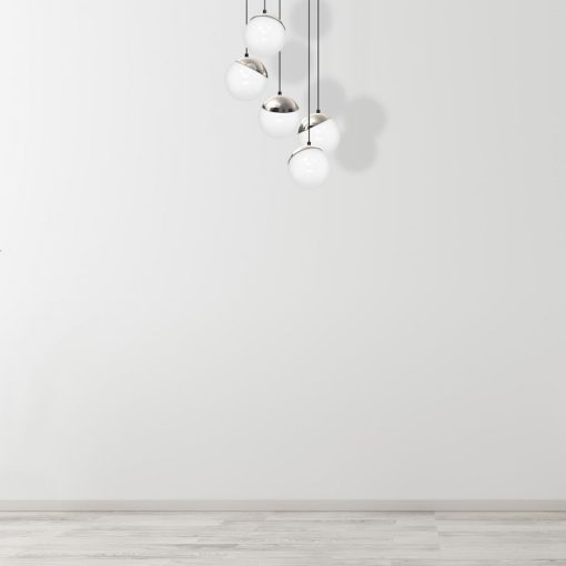 Pendant lamp SFERA BLACK/CHROME 5xE14