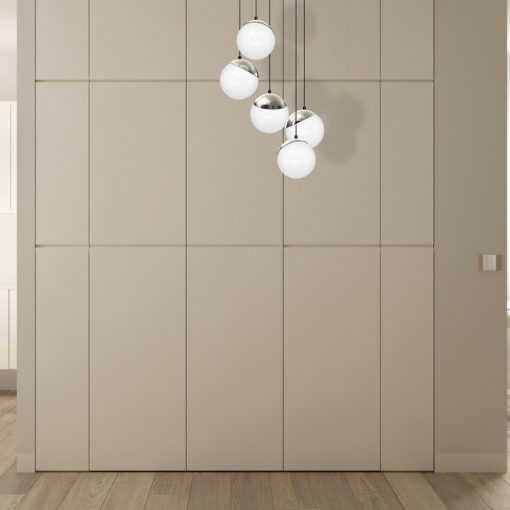 Pendant lamp SFERA BLACK/CHROME 5xE14