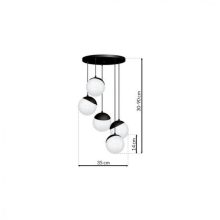 Pendant lamp SFERA BLACK/CHROME 5xE14