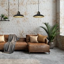Pendant lamp FELIX BLACK/GOLD 2xE27
