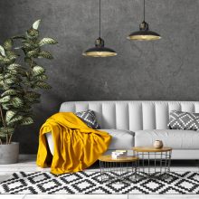 Pendant lamp FELIX BLACK/GOLD 2xE27