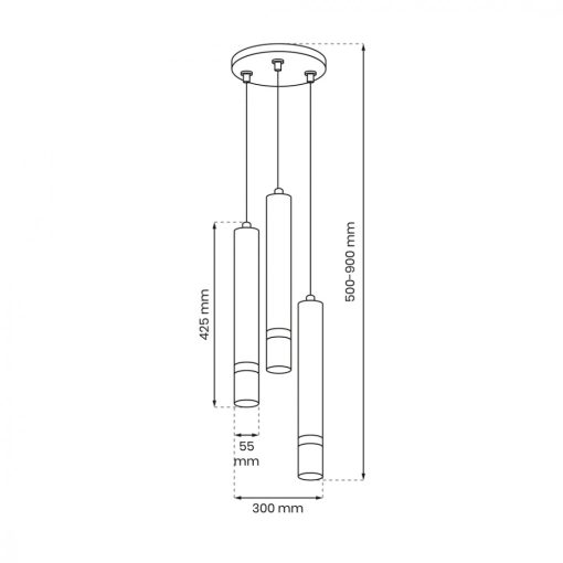 Pendant lamp JOKER BLACK/CHROME 3xGU10