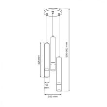 Pendant lamp JOKER WHITE/GOLD 3xGU10