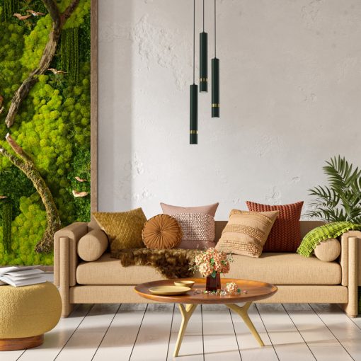 Pendant lamp JOKER GREEN/GOLD 3xGU10