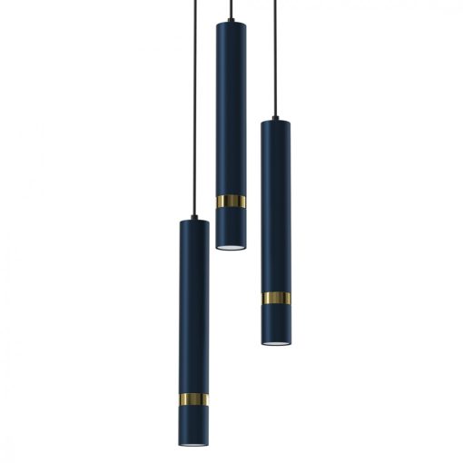 Pendant lamp JOKER NAVY BLUE/GOLD 3xGU10