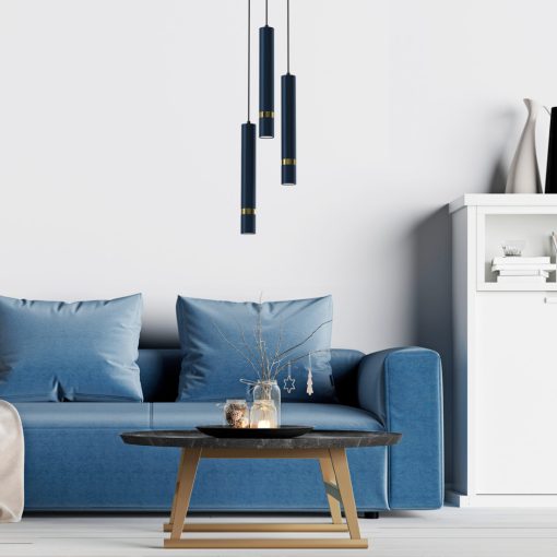 Pendant lamp JOKER NAVY BLUE/GOLD 3xGU10