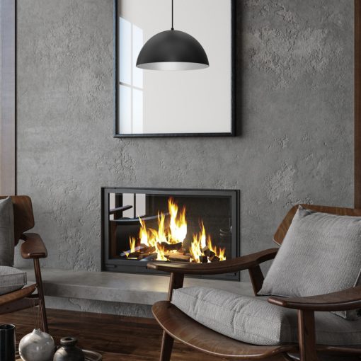 Pendant lamp BETA BLACK/WHITE 1xE27 35cm