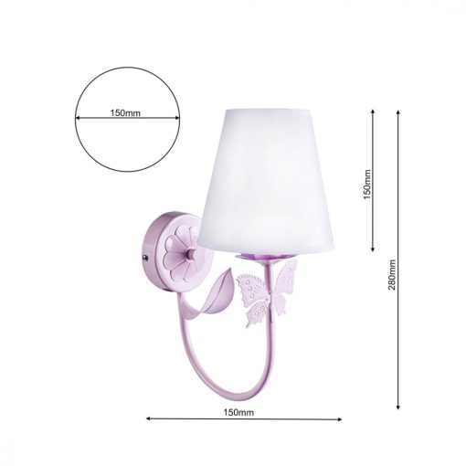 Wall lamp ALICE PINK 1xE14