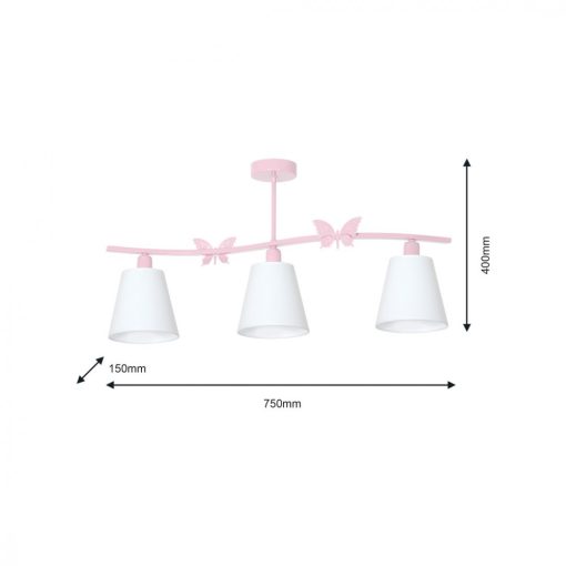 Chandelier ALICE PINK 3xE14