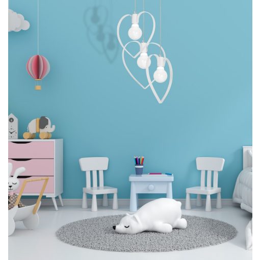 Pendant lamp AMORE WHITE 3xE27