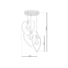 Pendant lamp AMORE WHITE 3xE27