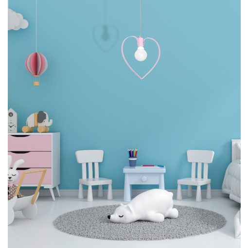 Pendant lamp AMORE PINK 1xE27
