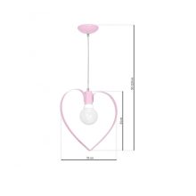Pendant lamp AMORE PINK 1xE27