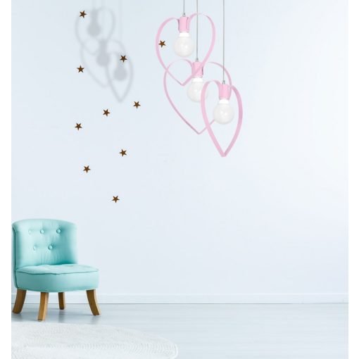 Pendant lamp AMORE PINK 3xE27