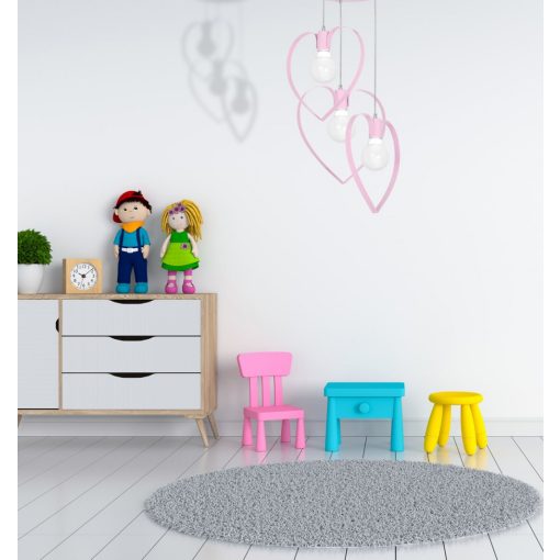 Pendant lamp AMORE PINK 3xE27
