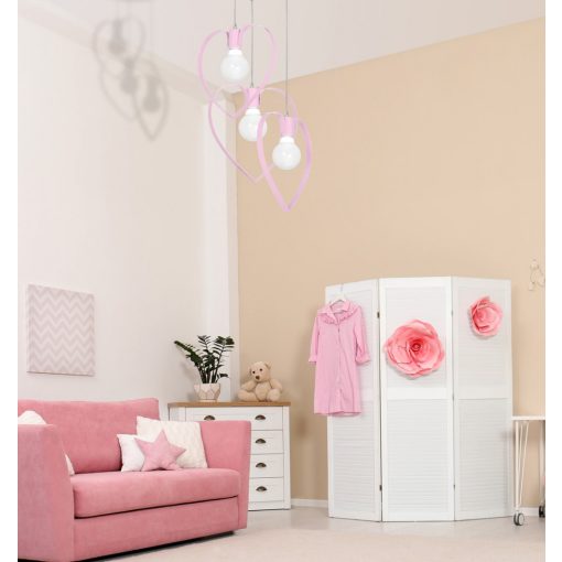 Pendant lamp AMORE PINK 3xE27
