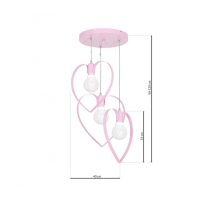 Pendant lamp AMORE PINK 3xE27