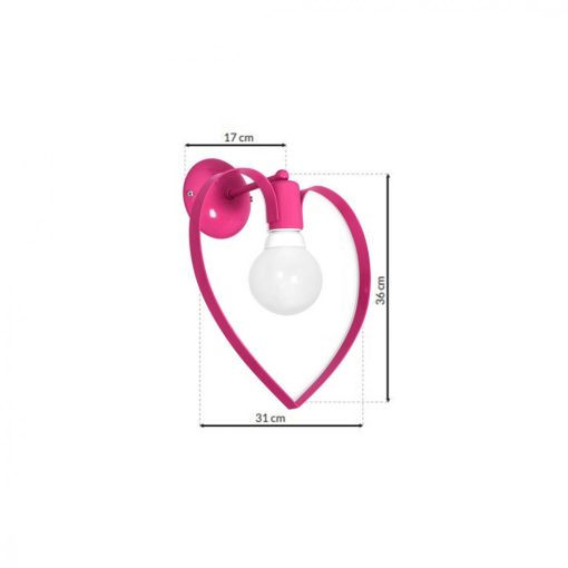 Wall lamp AMORE DARK PINK 1xE27