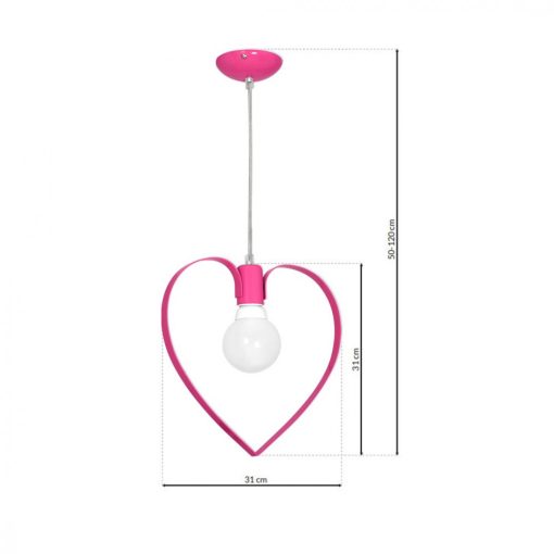 Pendant lamp AMORE DARK PINK 1xE27