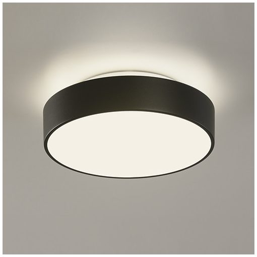 Dins Ceiling lamp 395/16 Black Matt, LED 10W 1100lm, CRI90 CL.II IP44, Integrated LED, Kelvin 2700K-3000K Slide Switch