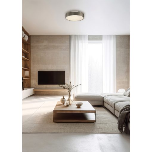 Dins Ceiling lamp 395/16 Nickel Matt, LED 10W 1100lm, CRI90 CL.II IP44, Integrated LED, Kelvin 2700K-3000K Slide Switch