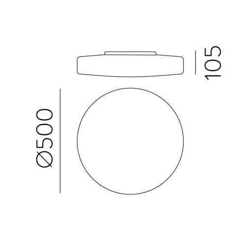 Moon Ceiling lamp 969/50 Opal, LED E27 3x15W, CL.II IP44