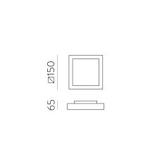 Nexus Ceiling lamp 2083/15 Textured Anthracite, LED 10W 3000K 630lm, CRI90 CL.I IP65, Integrated LED