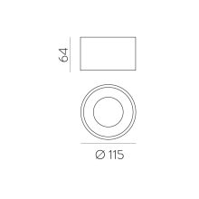 Studio Ceiling lamp 3235/12 White, LED 12W 3000K 1118lm, CRI90 CL.I, Integrated LED