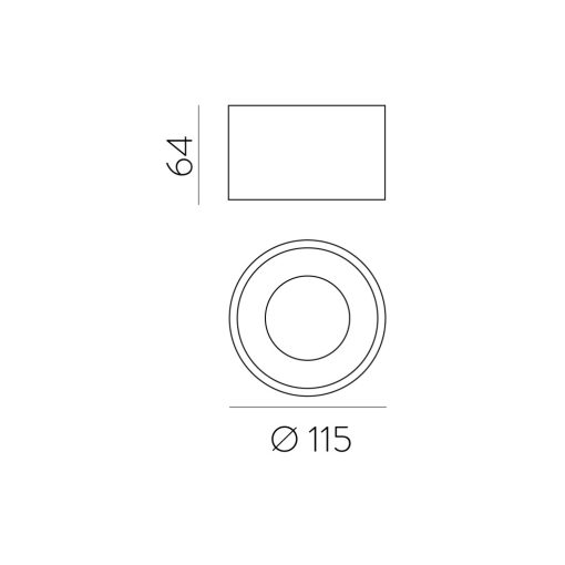 Studio Ceiling lamp 3235/12 White, LED 12W 3000K 1118lm, CRI90 CL.I, Integrated LED