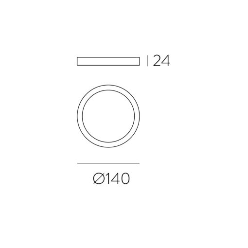 Kore Ceiling lamp 3435/14 White, LED 12W 3000K 950lm, CRI90 CL.II, Integrated LED