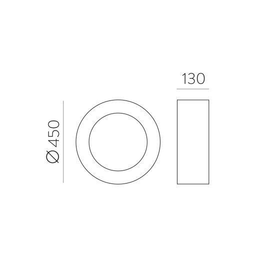 Dilga Ceiling lamp 3450/45 Textured White, LED 27W 2100lm, CRI90 CL.I, Integrated LED, Kelvin 2700K-3000K Slide Switch