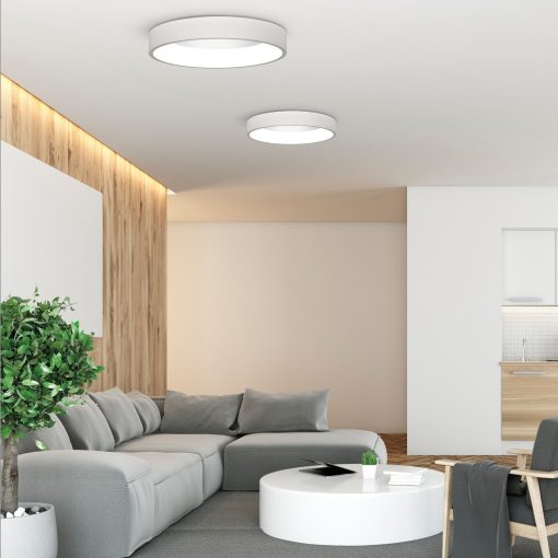 Dilga Ceiling lamp 3450/45 Textured White, LED 27W 2100lm, CRI90 CL.I, Integrated LED, Kelvin 2700K-3000K Slide Switch