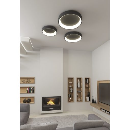 Dilga Ceiling lamp 3450/45 Textured Black, LED 27W 2100lm, CRI90 CL.I, Integrated LED, Kelvin 2700K-3000K Slide Switch, Casambi, ON-DEMAND **