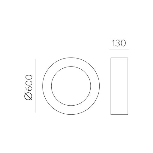 Dilga Ceiling lamp 3450/60 Textured White, LED 48W 3730lm, CRI90 CL.I, Integrated LED, Kelvin 2700K-3000K Slide Switch