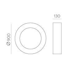 Dilga Ceiling lamp 3450/90 Textured White, LED 126W 9800lm, CRI90 CL.I, Integrated LED, Kelvin 2700K-3000K Slide Switch, Casambi, ON-DEMAND **