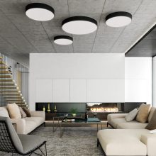 Isia Ceiling lamp 3453/40 Textured Black, LED 40W 3660lm, CRI90 CL.I, Integrated LED, Kelvin 3000K-4000K Slide Switch, Casambi, ON-DEMAND **