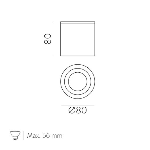 Vanduo Ceiling lamp 3467/8 Chrome, LED GU10 8W, CL.II IP65