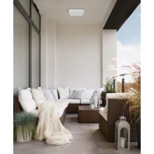 Square Ceiling lamp 3512/28 White, LED 24W 1989lm, CRI90 CL.II IP54, Integrated LED, Dimmable Kelvin, Motion Sensor
