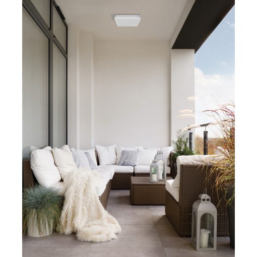 Square Ceiling lamp 3512/28 White, LED 24W 1989lm, CRI90 CL.II IP54, Integrated LED, Dimmable Kelvin, Motion Sensor