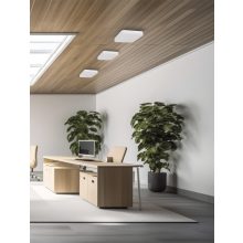 Square Ceiling lamp 3512/28 White, LED 24W 1989lm, CRI90 CL.II IP54, Integrated LED, Dimmable Kelvin