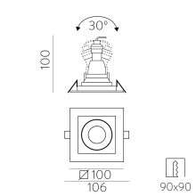San Recessed 3679/1 White, LED GU10 8W, CL.II