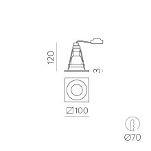 Waka Recessed 3725/10 Textured White, LED GU10 8W, CL.II
