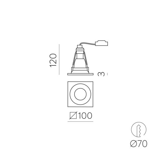 Waka Recessed 3725/10 Textured White, LED GU10 8W, CL.II