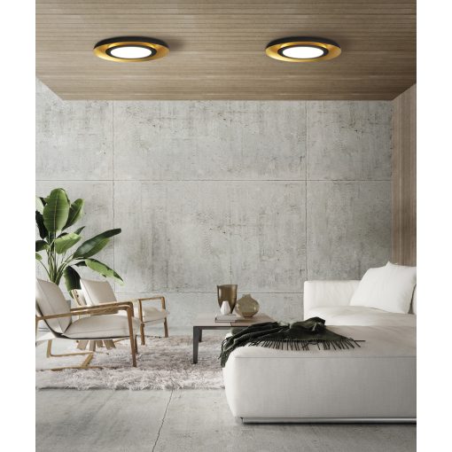 Shiitake Ceiling lamp 3740/55 Textured Black/Gold, LED 45W 3000K 3420lm, CRI90 CL.I, Casambi, ON-DEMAND **