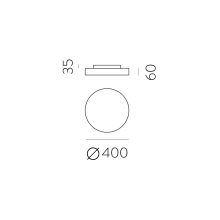 Lisboa Ceiling lamp 3851/40 Textured White, LED 30W 4000K 2745lm + 5W 4000K 460lm, CRI90 CL.I, Integrated LED, Casambi, ON-DEMAND **