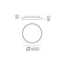 Lisboa Ceiling lamp 3851/60 Textured White, LED 60W 3000K 5490lm + 8W 3000K 735lm, CRI90 CL.I, Integrated LED, Casambi, ON-DEMAND **