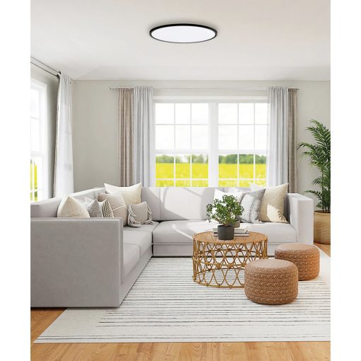 Koe Ceiling lamp 3852/48 2.8K-4K-6K Textured Black, LED 36W 4400lm, CRI90 CL.II IP43, Dimmable Kelvin, Dimmable intensity, Voice Control