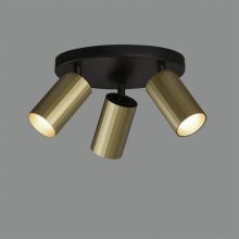Modrian Ceiling lamp 3951/P3 Black/Tech Gold, LED GU10 3x8W, CL.I, Adjustable