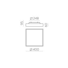 Oporto Ceiling lamp 3973/40 Textured White, LED 40W 2800lm + 5W 500lm, CRI90 CL.I, Integrated LED, Microplasmic Diffuser, Kelvin 2700K-3000K Slide Switch, Casambi, ON-DEMAND **