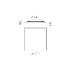 Oporto Ceiling lamp 3973/60 Textured White, LED 65W 6000lm + 9W 760lm, CRI90 CL.I, Integrated LED, Microplasmic Diffuser, Kelvin 2700K-3000K Slide Switch, Casambi, ON-DEMAND **